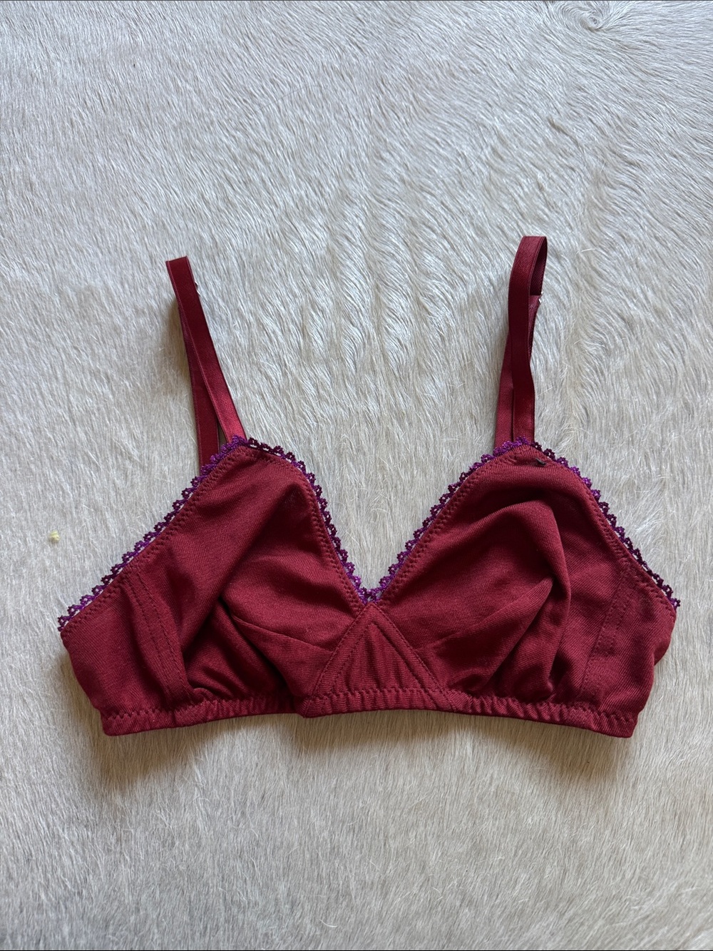Araks Burgundy Lace-Trim Bralette